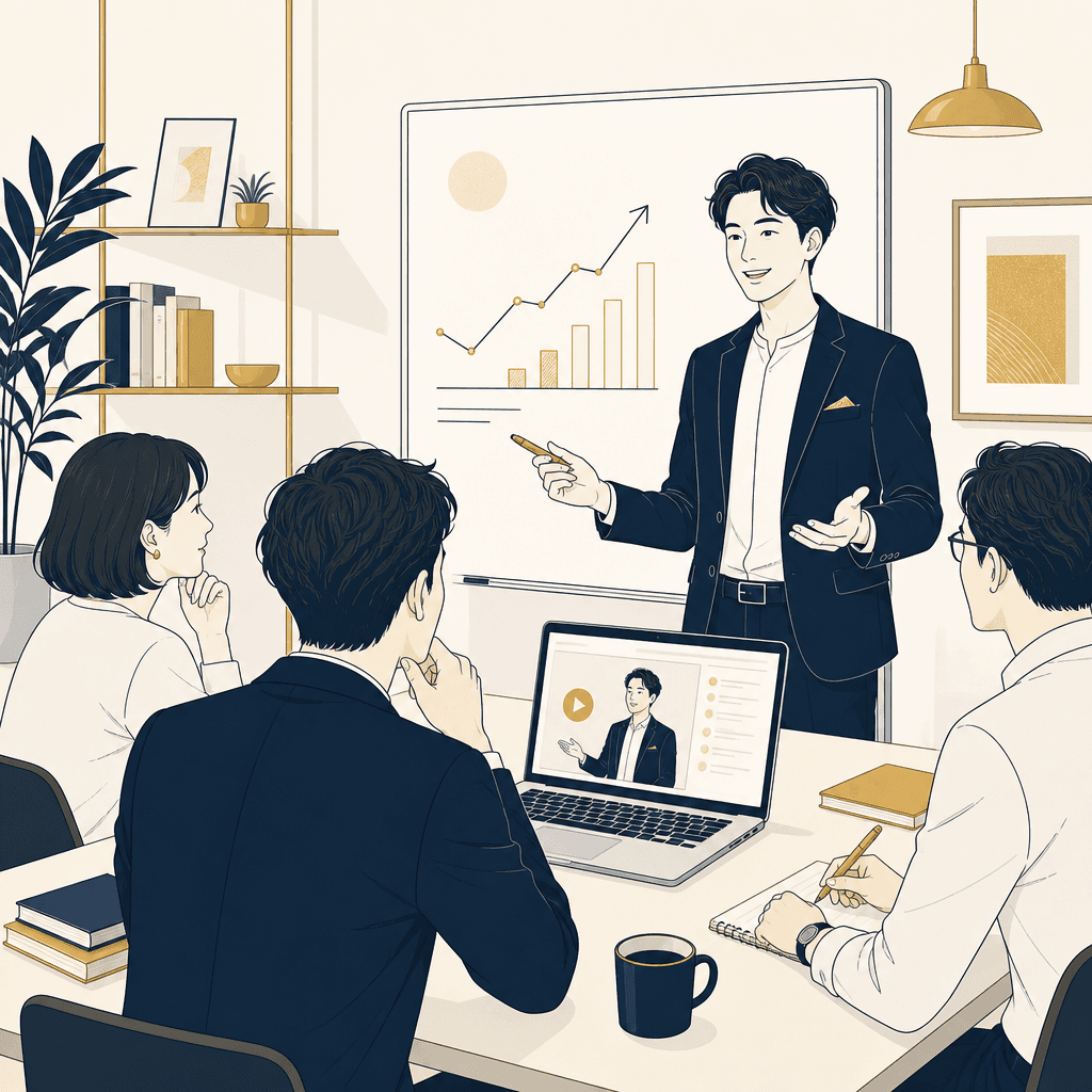 コーチ・コンサル・講座販売の事業者イメージイラスト