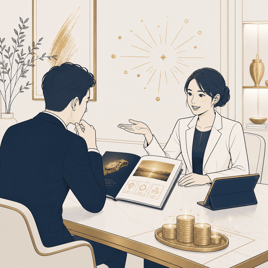 客単価10万円以上のビジネスのイメージイラスト